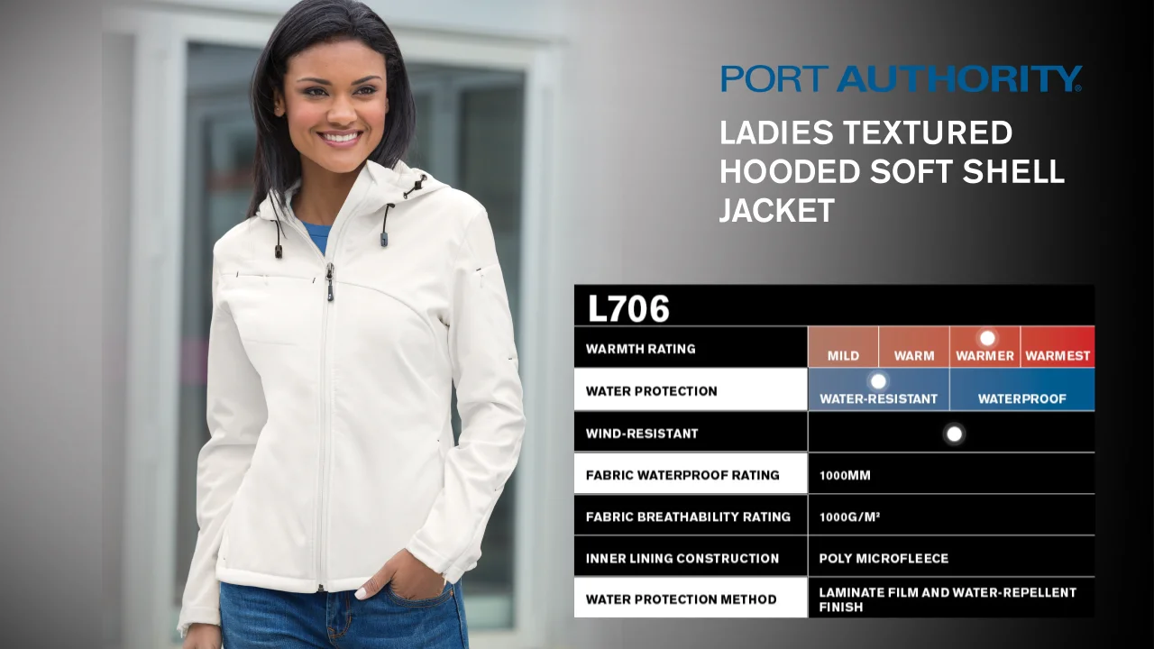 Port authority textured clearance hooded soft shell jacket