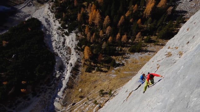 Climbing in South Tyrol Traumpfeiler Val Gardena Filip Schenk Stefan Stuflesser from Vertical Life