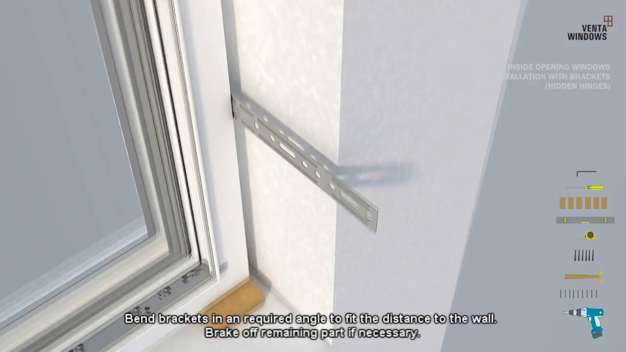 Inside opening windows installation with brackets. Hidden hinges on Vimeo