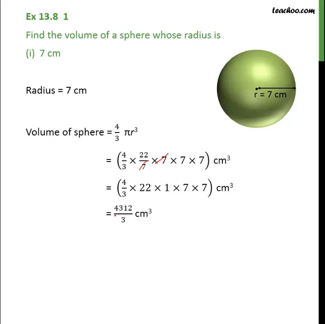 Find the surface area of deals a sphere of radius 7cm