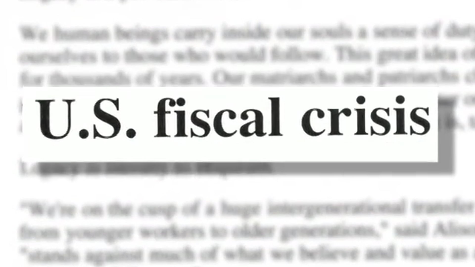 Facing Up to the Nation's Finances