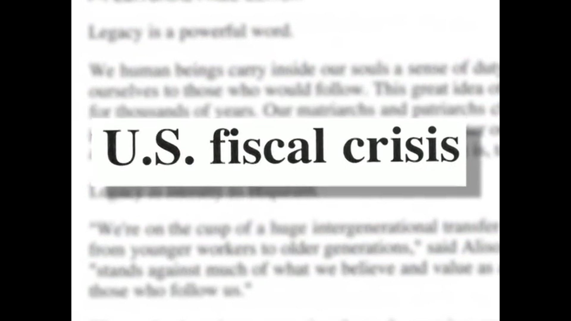 Facing Up to the Nation's Finances