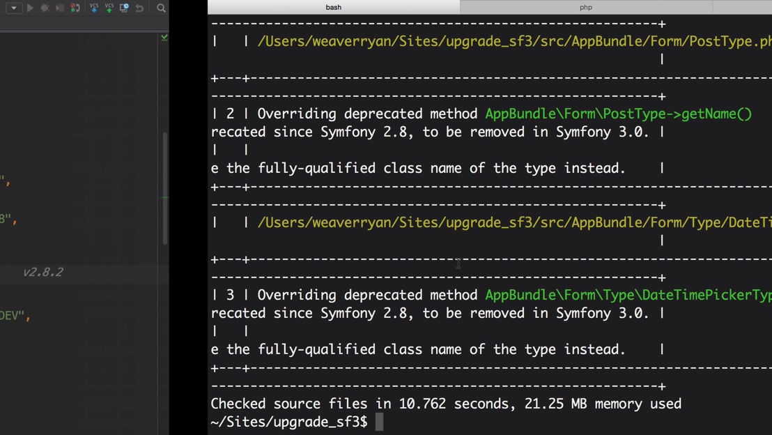 Deprecation Fixing Tools > How To Upgrade To Symfony 2.8, Then 3.0 ...