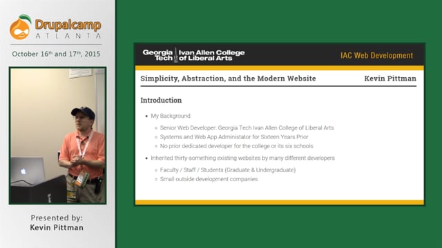 d1 182 - 1430 - Simplicity, Abstraction, and the Modern Website - Kevin Pittman on Vimeo
