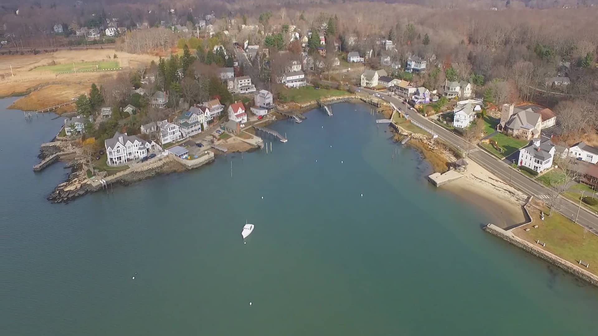 An aerial view of the Thimble Islands in Branford.Ct. Dec 7 2015 on Vimeo