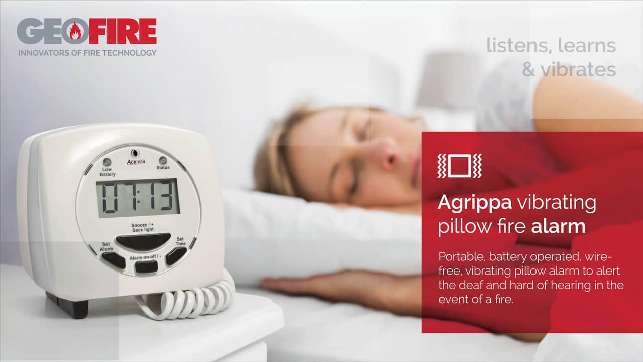 Agrippa pillow fire alarm for the deaf and hard of hearing on Vimeo