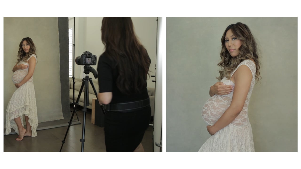 Maternity - Sitting & Wall Poses in Backlight - Posing Maternity