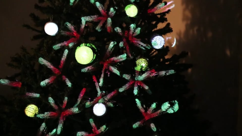 Preslikava projekcij božičnega drevesa
