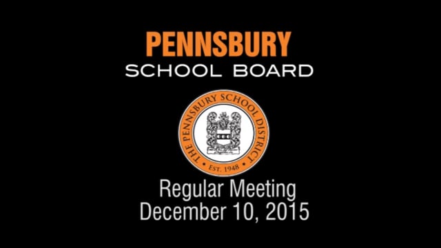 Pennsbury School Board Meeting for December 10, 2015