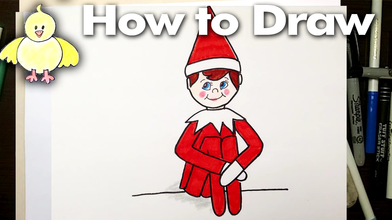 How to Draw an Easy Elf on a Shelf for Beginners