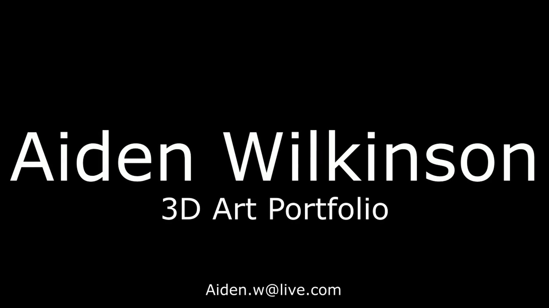 Aiden Wilkinson: 3D Art Portfolio