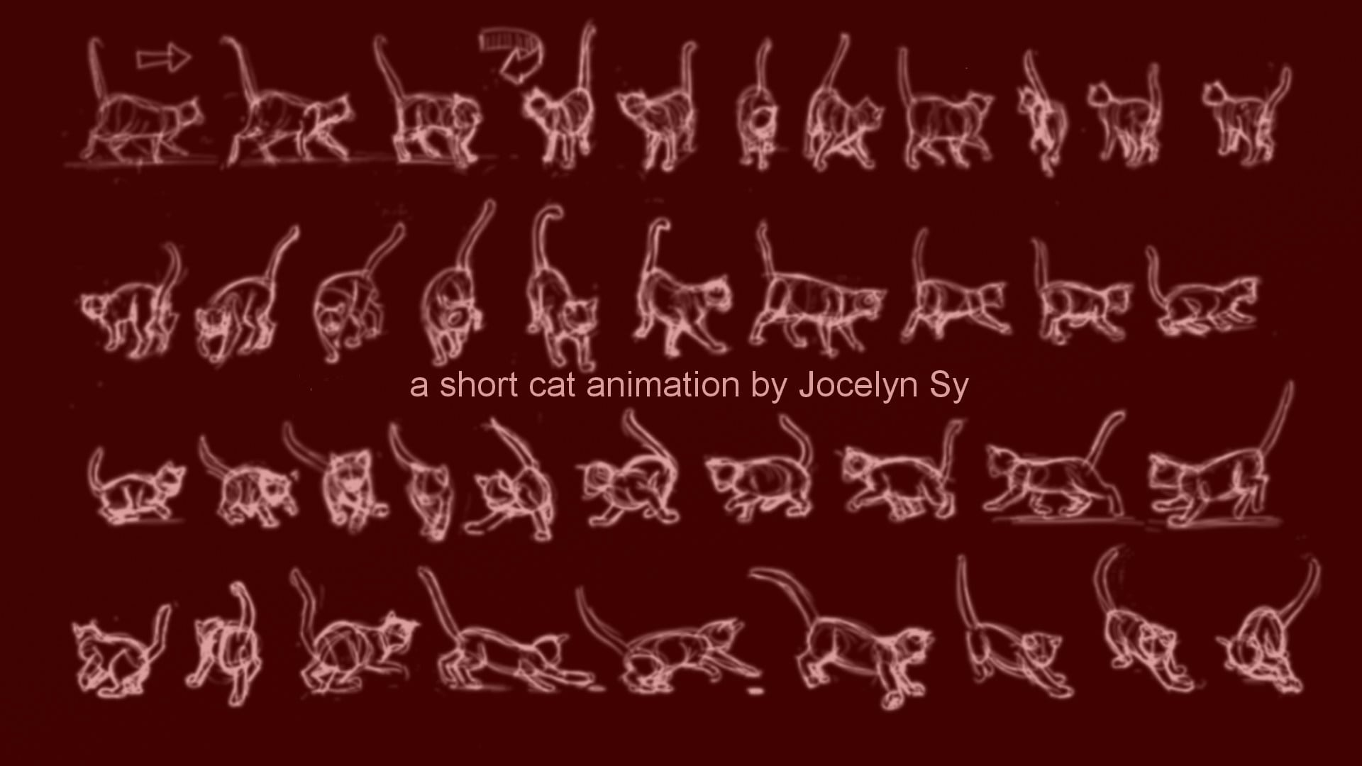 "Gotcha!"  - a short cat animation by Jocelyn Sy (with Fur, in a Red Room)