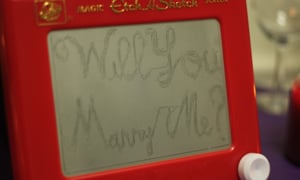 Etch A Sketch Proposal on Christmas Eve