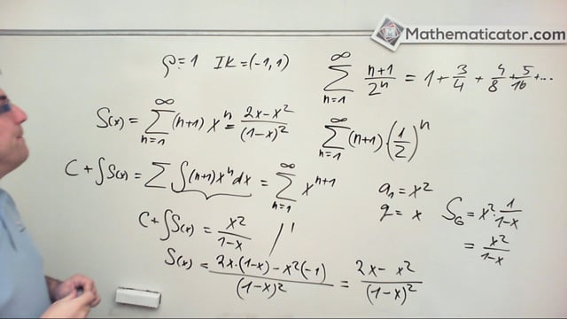 36. Mocninné řady - Součet řady pomocí mocninné řady a integrace člen po členu