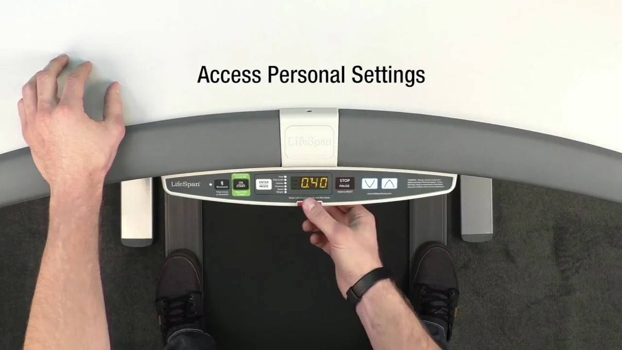 LifeSpan Treadmill Desk Personal Settings