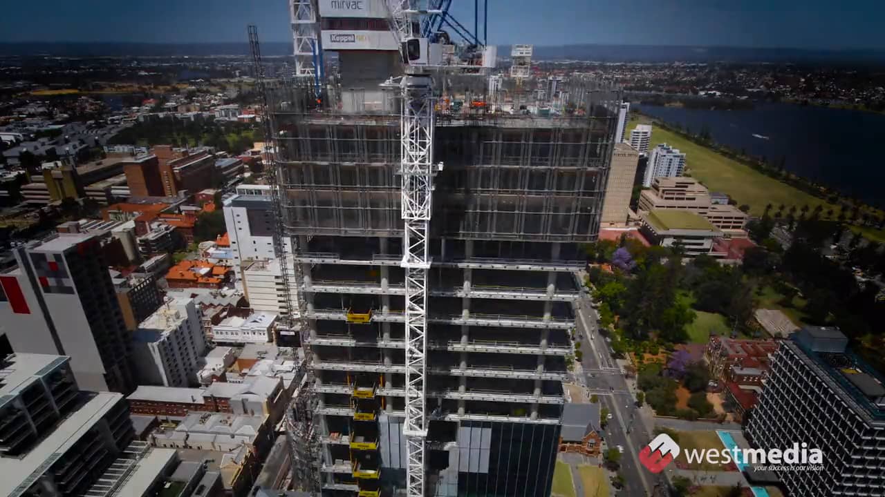 Perth CBD Office Tower Construction 3 Year Time Lapse Mirvac on Vimeo