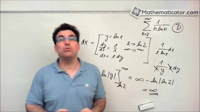 18. Řady s nezápornými členy - Integrální kritérium 3 - 1/nln(n)