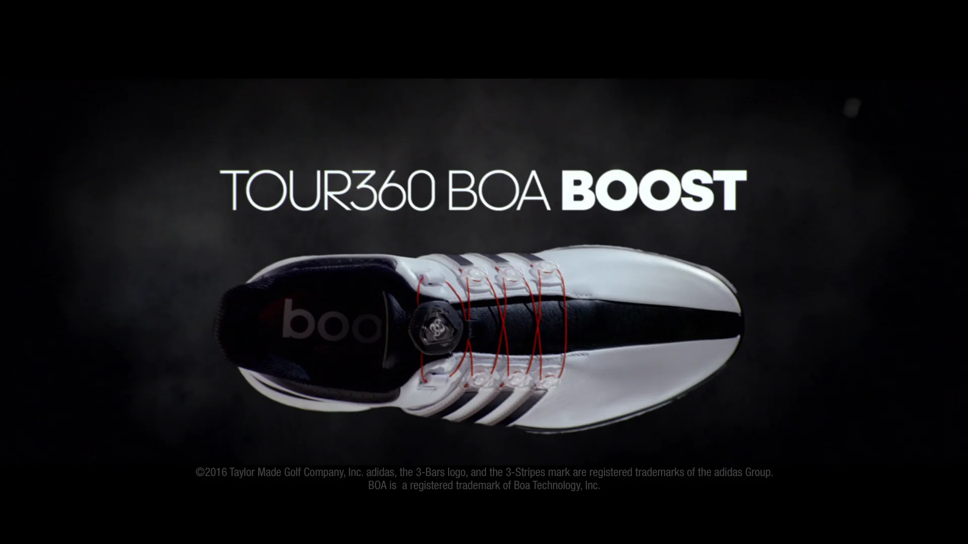2016 Adidas Tour 360 Boost BOA Golf Shoes White/Black/Red at