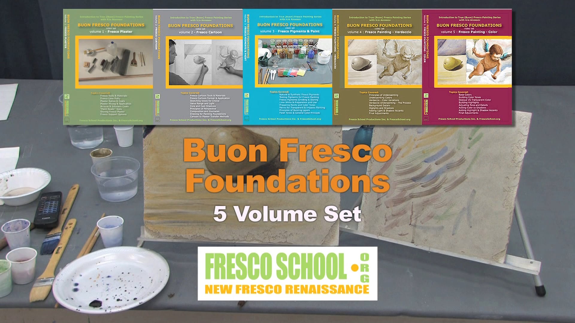 Buon Fresco Painting Foundations 5 volume DVD video tutorials