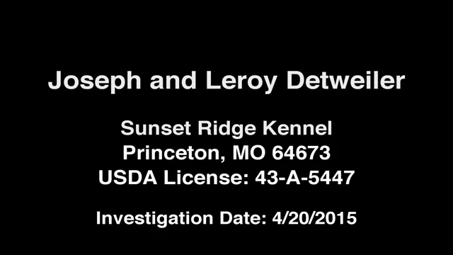 Detweiler, Joseph and Leroy – Sunset Ridge Kennel