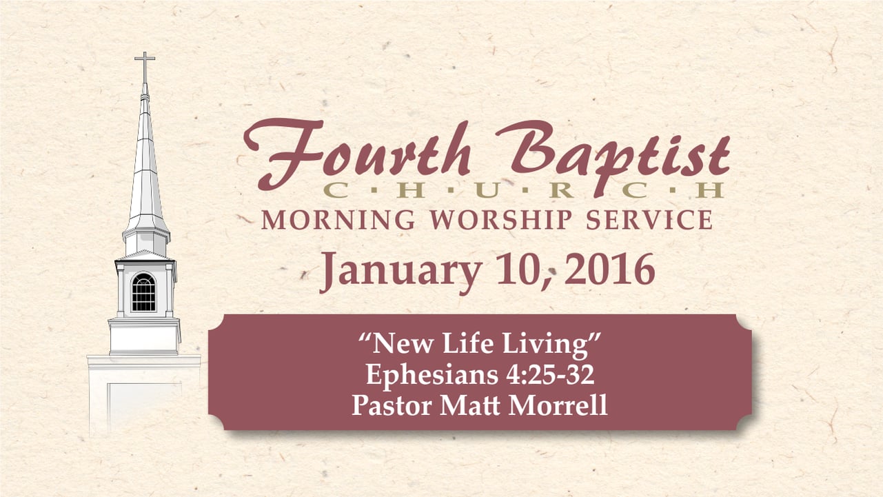 2016 - 01 - 10 Sunday AM Service Fourth Baptist Church on Vimeo
