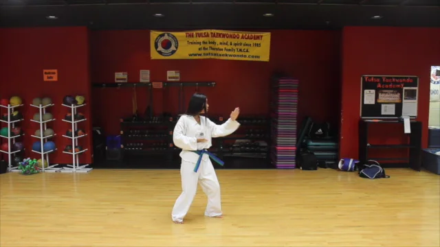 Taekwondo forms green outlet belt