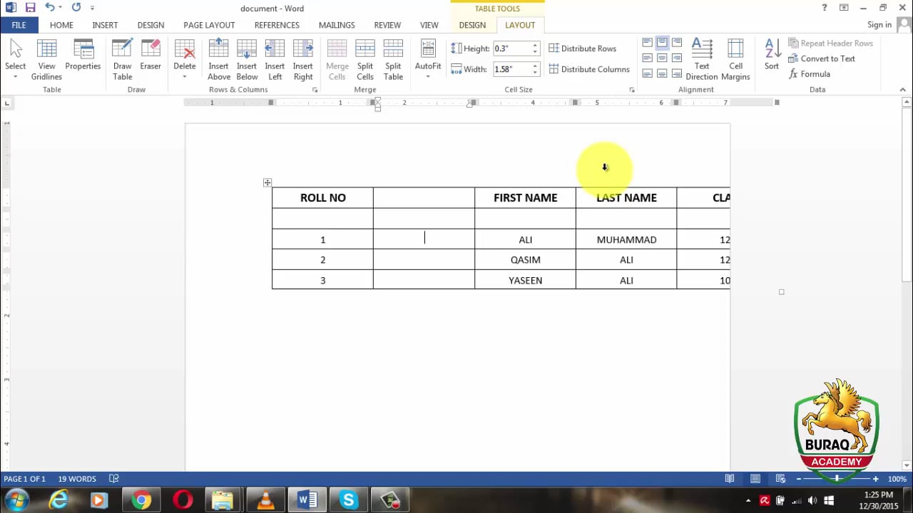 Microsoft Word 2013 Working with Tables in Urdu on Vimeo