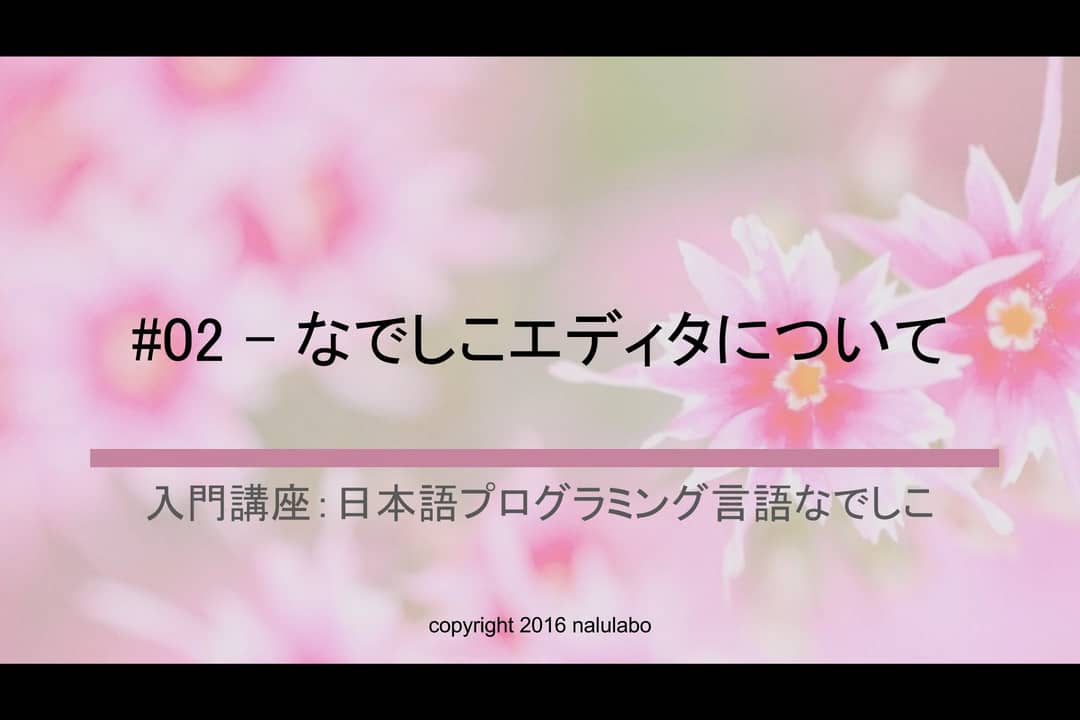 入門講座 日本語プログラミング言語なでしこ 02 なでしこエディタ On Vimeo