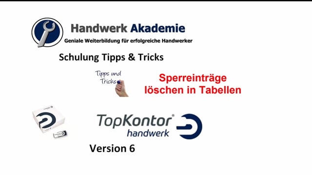 Sperreinträge löschen in Tabellen