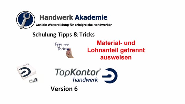 Lohn- und Materialanteil getrennt ausweisen