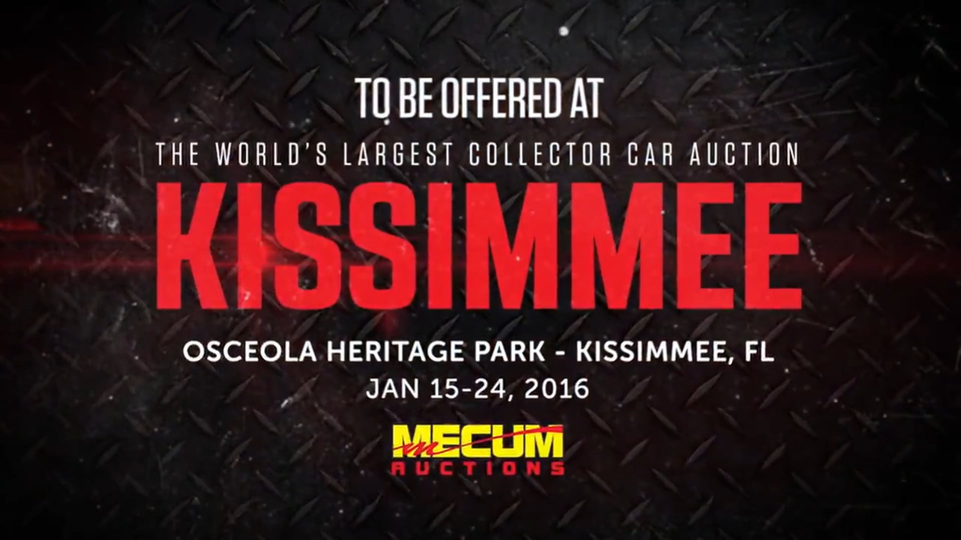 The World's Largest Collector Car Auction - Mecum Kissimmee 2016 - January 15-24