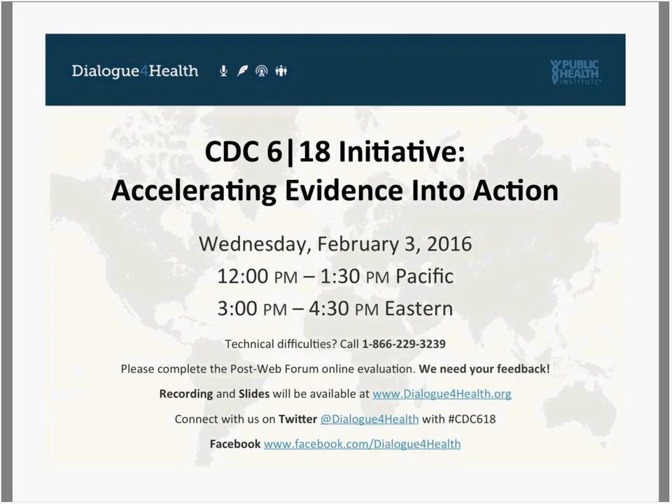 CDC 6|18 Initiative: Accelerating Evidence Into Action on Vimeo