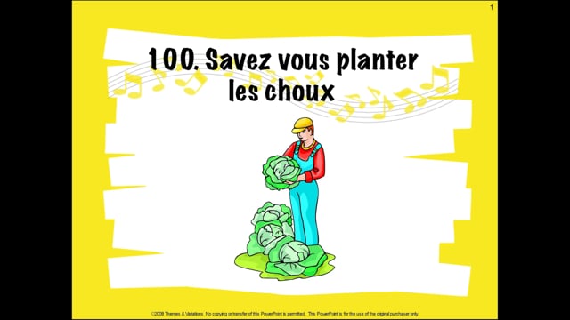 Savez Vous Planter Les Choux Musicplayonline 