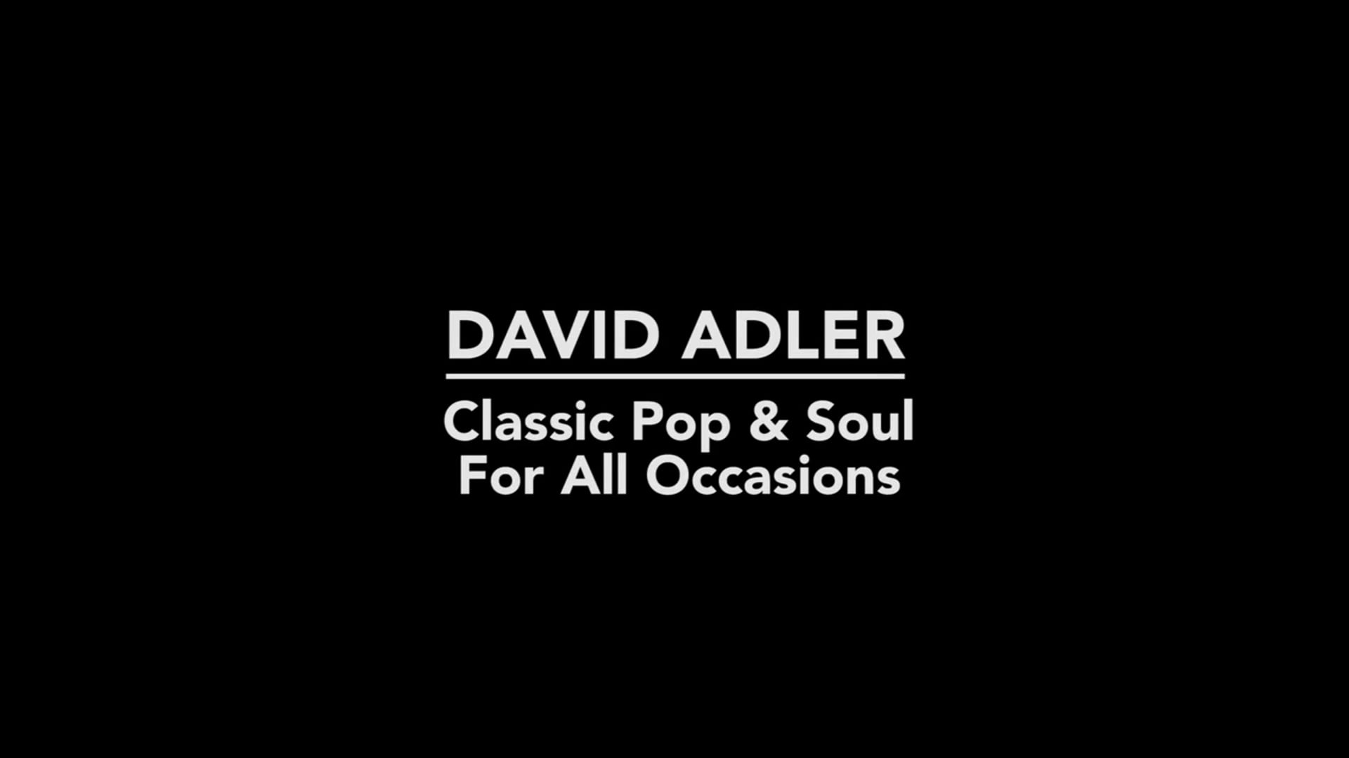 Promotional video thumbnail 1 for David Adler