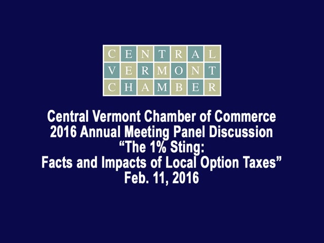Vermont Local Option Taxes Panel Discussion