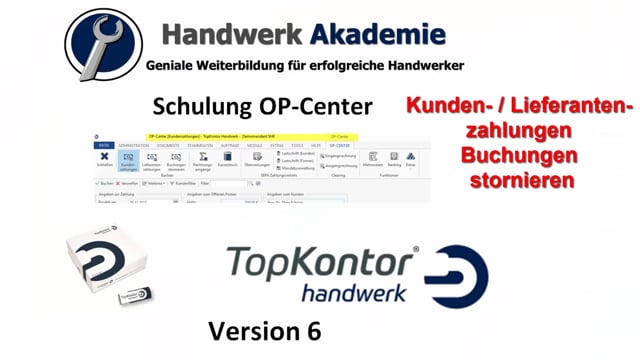 Kunden - / Lieferantenzahlungen / Buchungen stornieren
