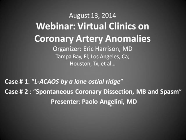 2014-08-13 Virtual Coronary Anomaly Clinic