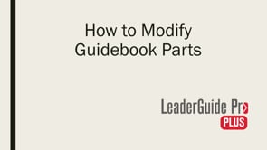 How to Customize Guidebook Parts