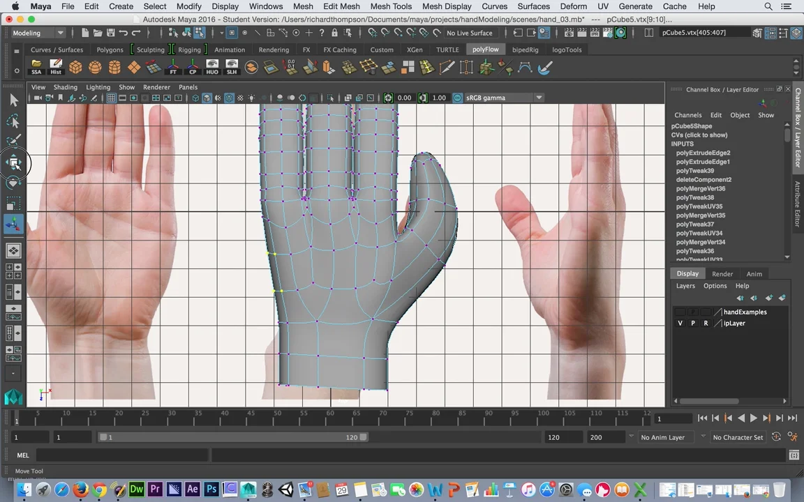 16. Hand modeling - tweaks and simplifying on Vimeo