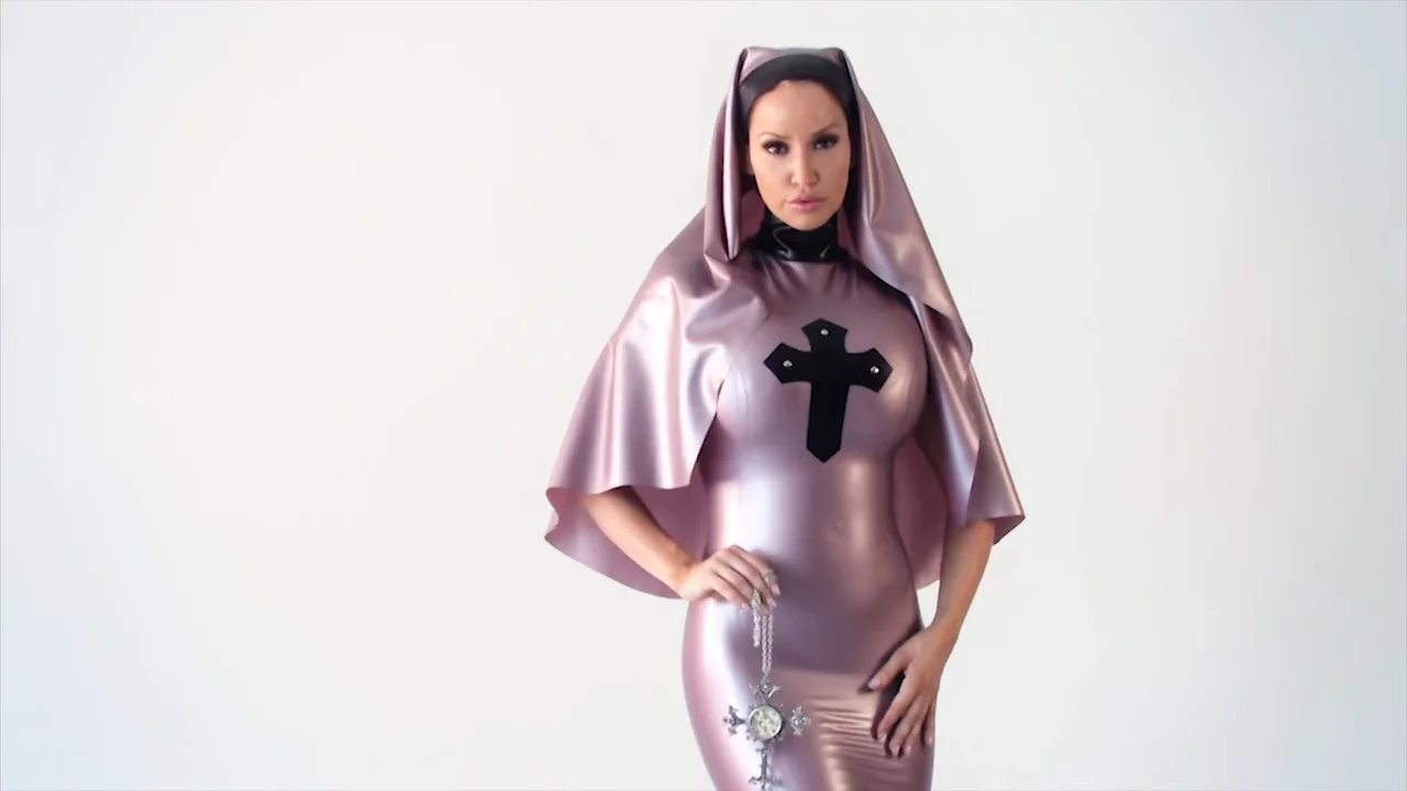 Bianca Beauchamp looks divine in this Naughty Latex Nun Uniform by Westward  Bound.