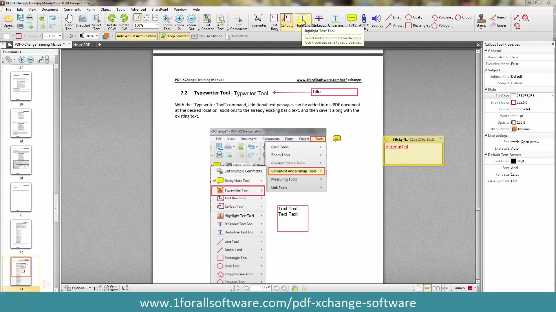 PDFXChange Editor Menu "Tools"