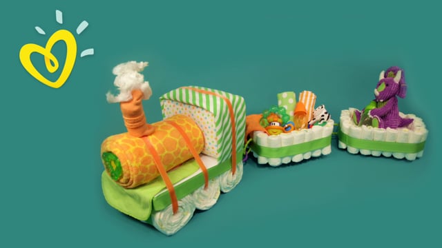 Pampers Train Diaper Cake