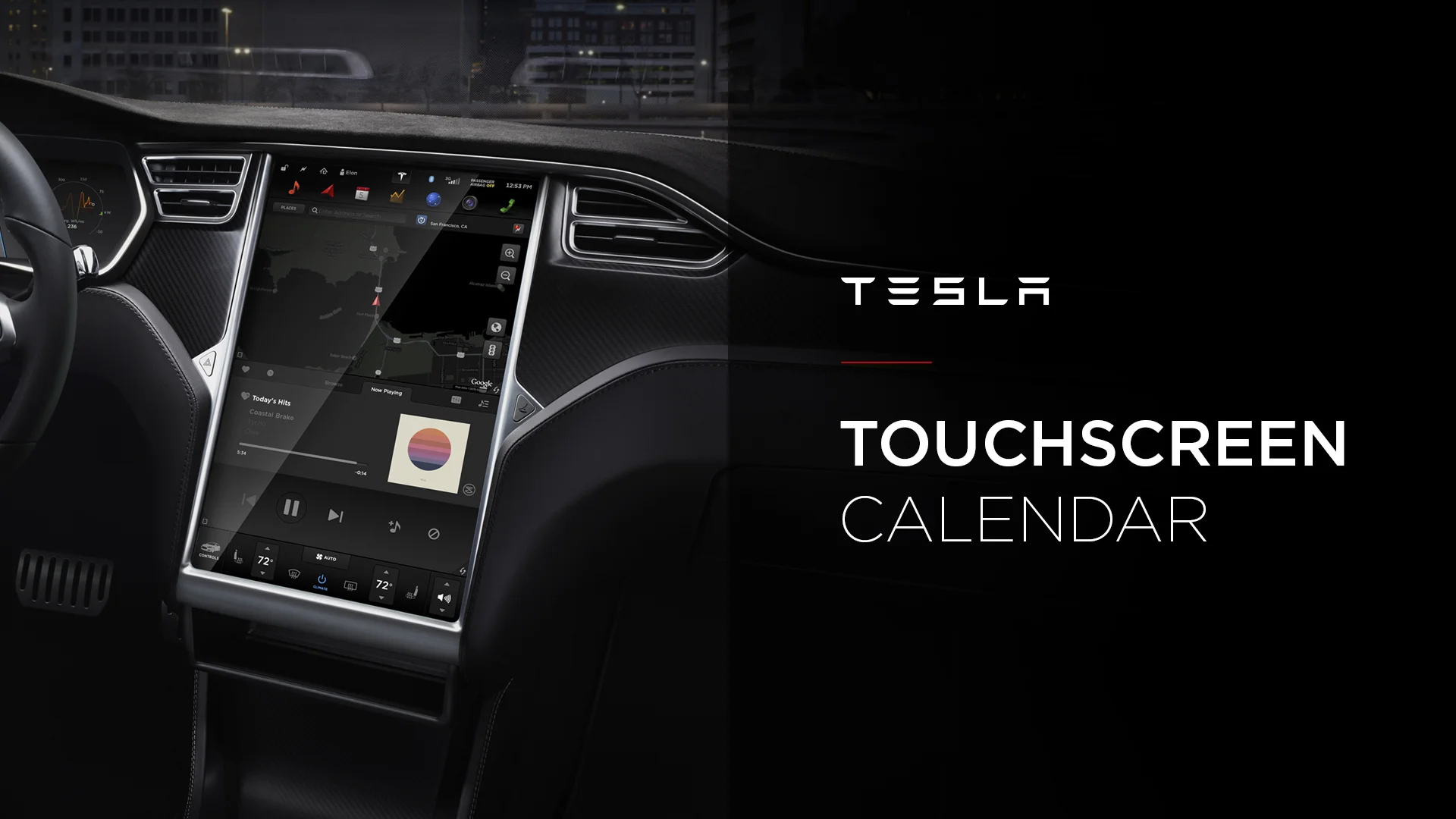 Tesla Touchscreen | Calendar App on Vimeo