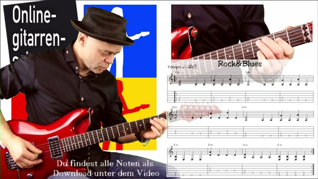 Rock & Blues mit offene Powerchords, halbe Note