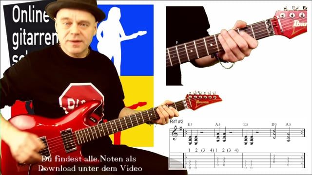 Offene Powerchords Halbe- und Viertelpausen
