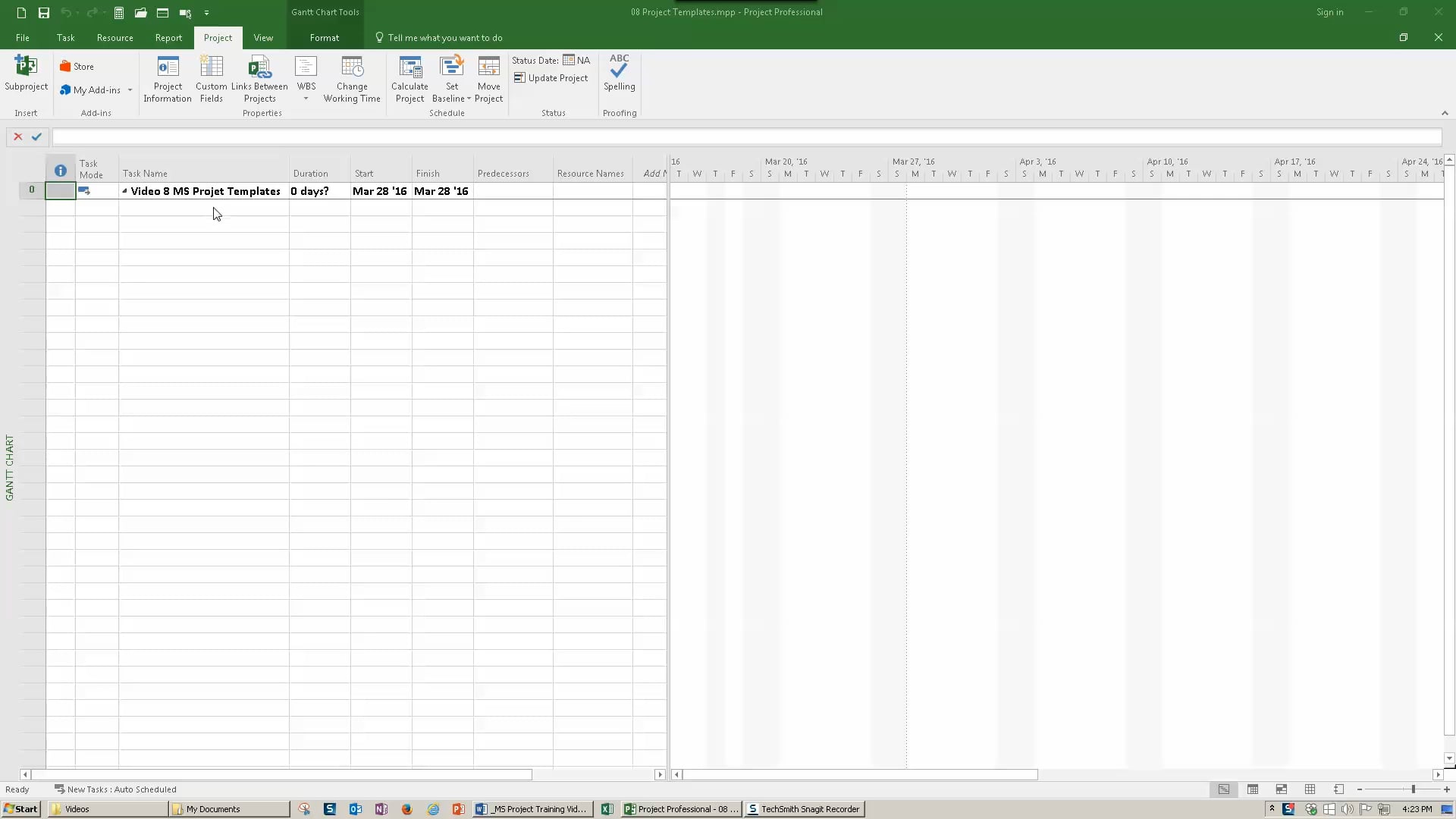 1-7 MS Project Templates in Getting Started with Microsoft Project on Vimeo