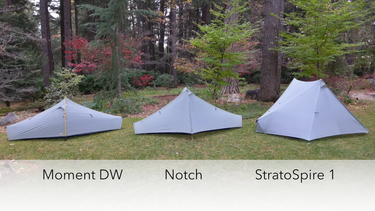 Comparison of 1p Tarptents: Moment DW/ Notch/ StratoSpire 1