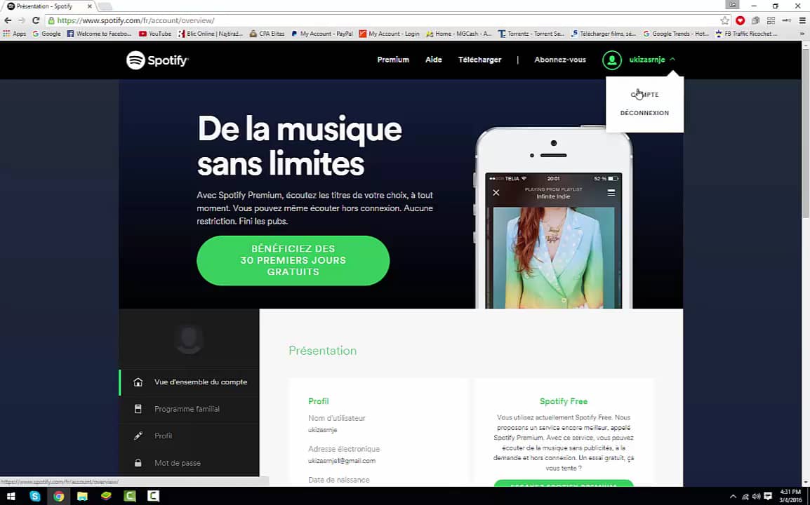 Avoir un compte Spotify premium Gratuit - Illimite sur Android! 2016 on ...