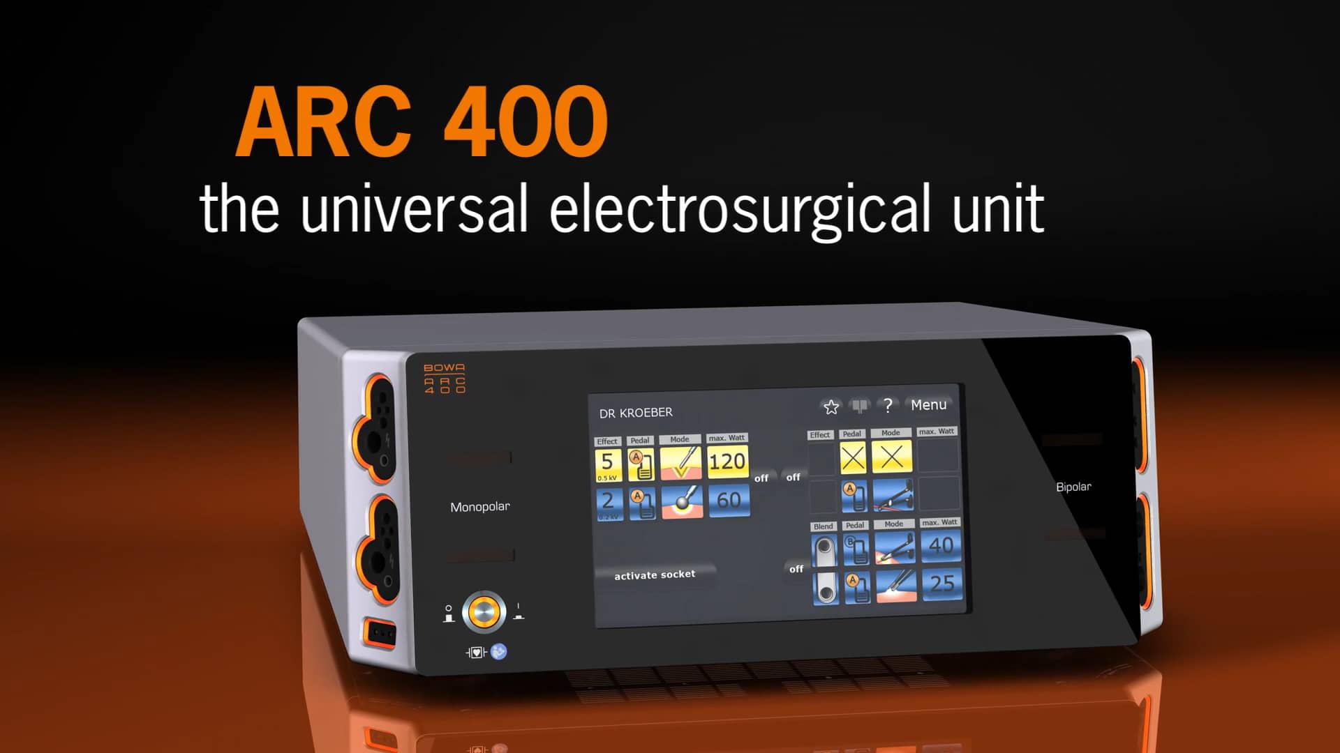 BOWA ARC 400 HF Generator The universal electrosurgical unit EN