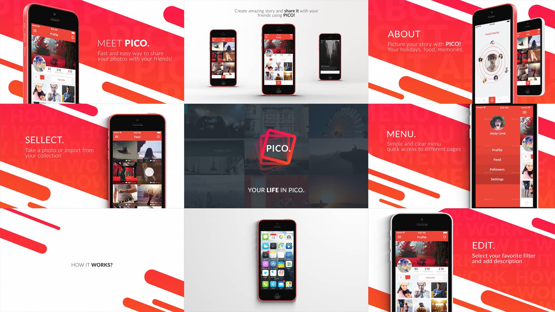 pico-photo app promo after effects template free download